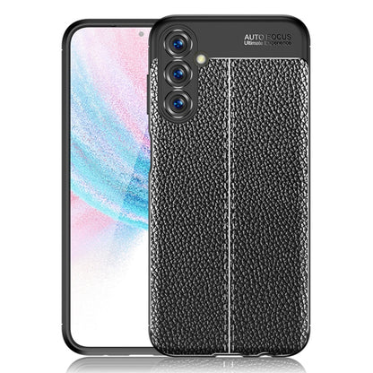 Black litchi-texture TPU phone case with camera cutouts and protective lips