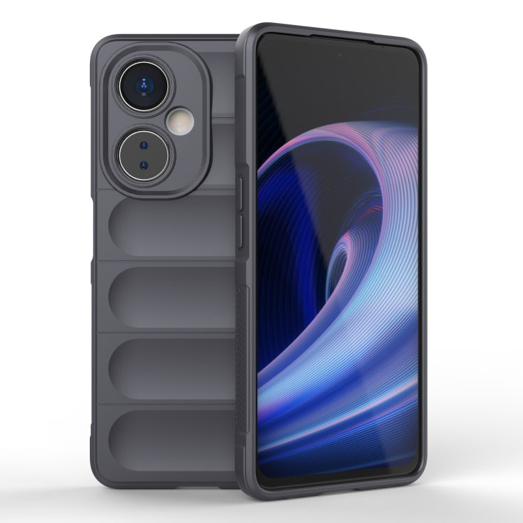 Dark grey phone case for OnePlus Nord CE 3 with camera cutouts and raised edges
