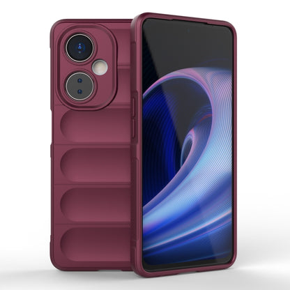 Wine red phone case for OnePlus Nord CE 3 with camera cutouts and raised edges