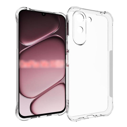 Shockproof non-slip TPU phone case, clear with camera cutouts and raised edges