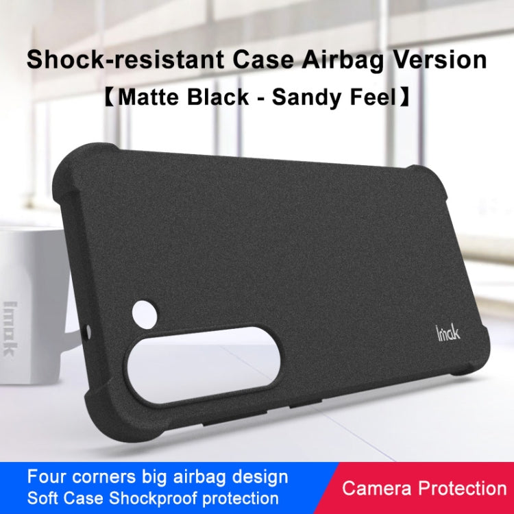 Matte black shockproof TPU phone case with corner airbag design and camera opening