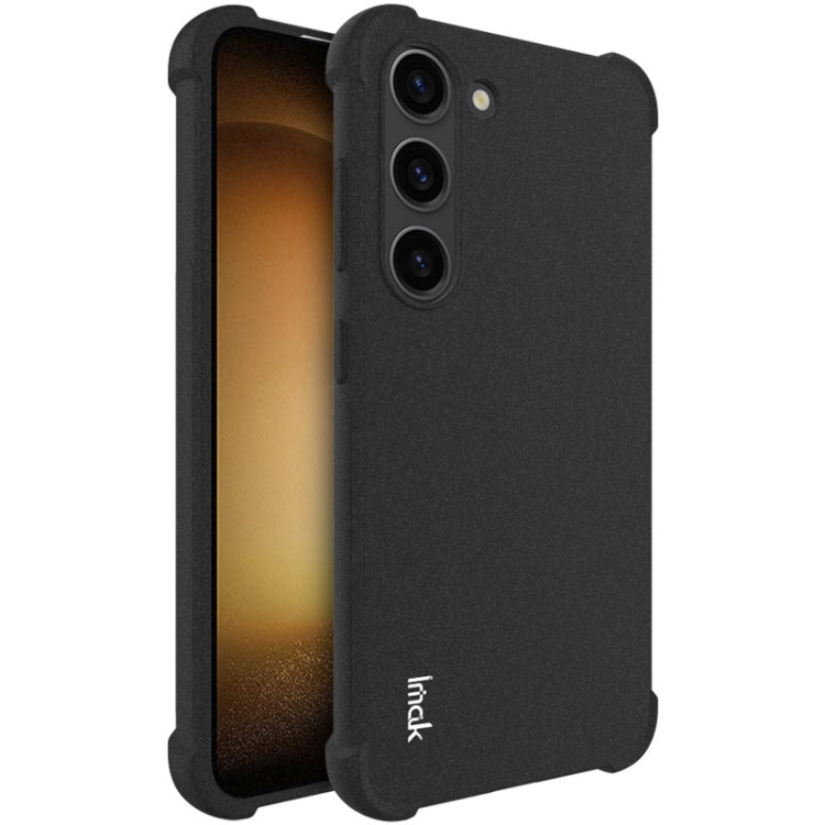 Matte black shockproof TPU phone case with triple camera cutouts and side grips