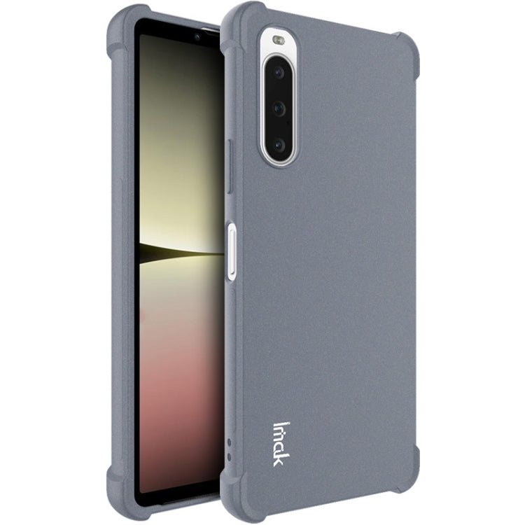Matte grey shockproof TPU phone case with side buttons and camera cutout