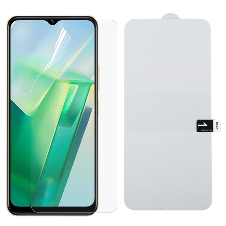 Full-screen hydrogel screen protector film pack and transparent film sheet