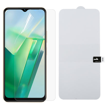 Full-screen hydrogel screen protector film pack and transparent film sheet