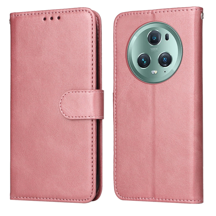 Rose flip leather phone case with front flap and rear camera lens opening