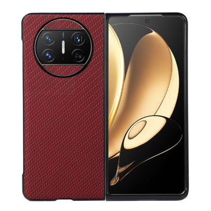 Red carbon fiber phone case with camera cutout for Huawei Mate X3