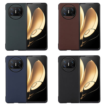 Assorted lambskin leather phone cases: dark green, brown, blue, black with camera cutouts.