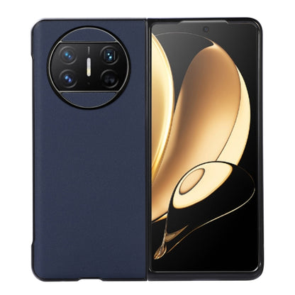 Navy lambskin leather phone case with camera cutout for Huawei Mate X3.