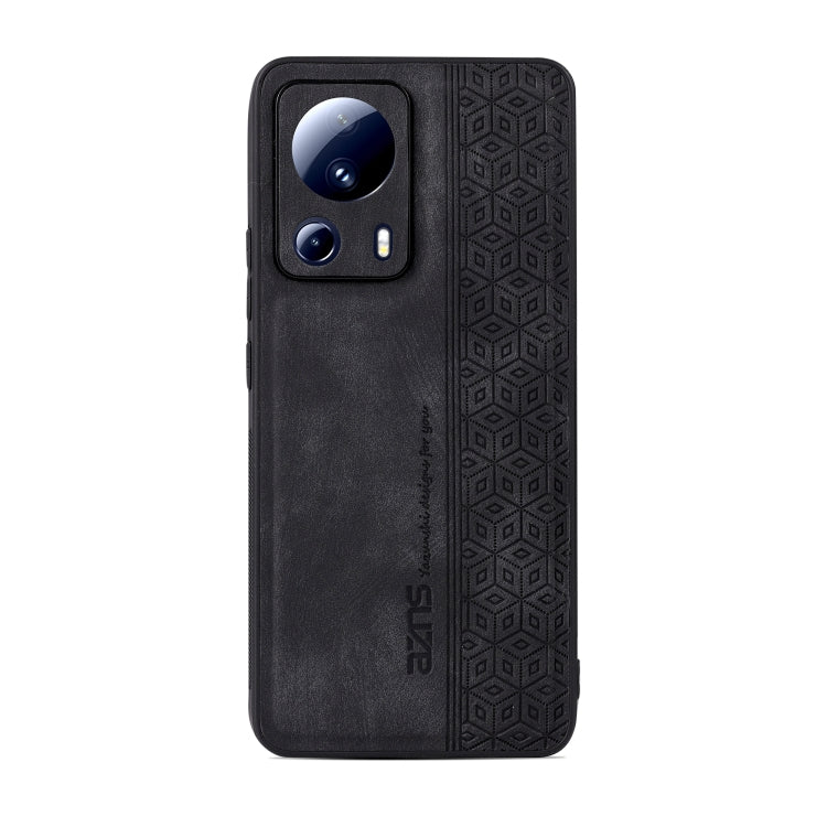 Black phone case with 3D embossed pattern, camera cutouts, and side button openings