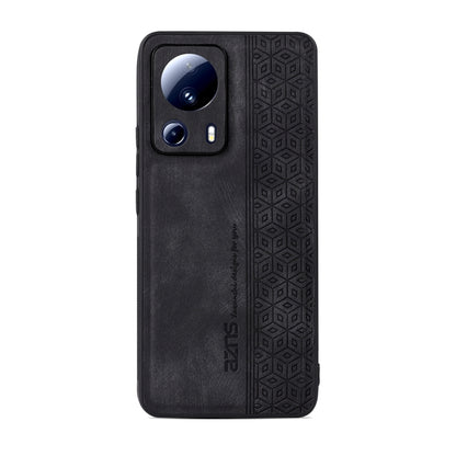 Black phone case with 3D embossed pattern, camera cutouts, and side button openings