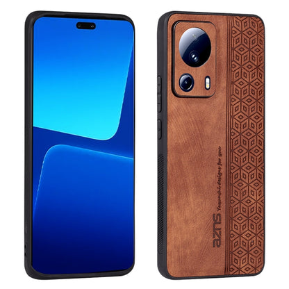 Phone case with brown 3D embossed texture and camera cutouts for Xiaomi 13 Lite/Civi 2
