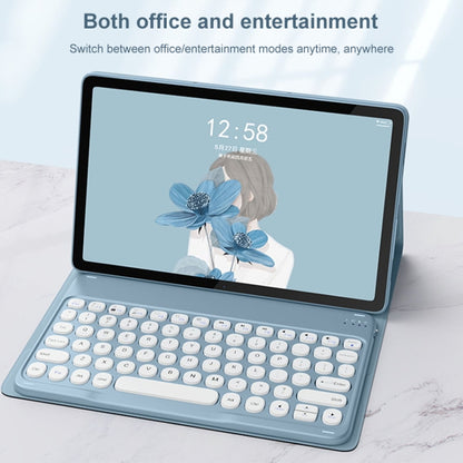 YM-LX106 Round Key Detachable Bluetooth Tablet Keyboard Leather Case with Mouse, YM-LX106 with Mouse