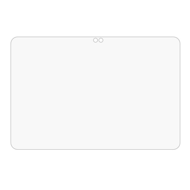 Clear tempered glass screen protector film with rounded corners, no bubbles visible.