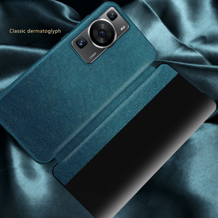 Teal shockproof phone case with leather-texture finish and matching side strap
