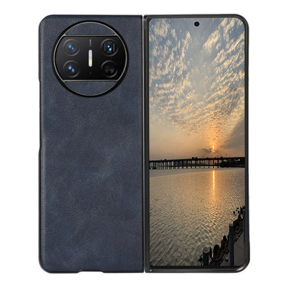 Black cowhide-texture PU phone case for Huawei Mate X3, camera cutout visible