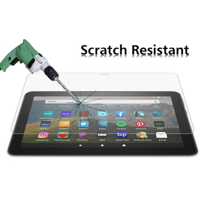 Scratch-resistant tempered glass screen protector film set, tool pressing on tablet screen