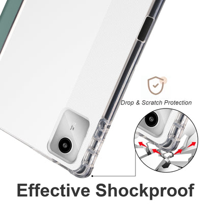 Clear TPU tablet case with corner protection and drop-shield design around cutouts