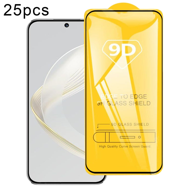 9D full-glue tempered glass screen protector set, 25-pack, curved full-screen coverage