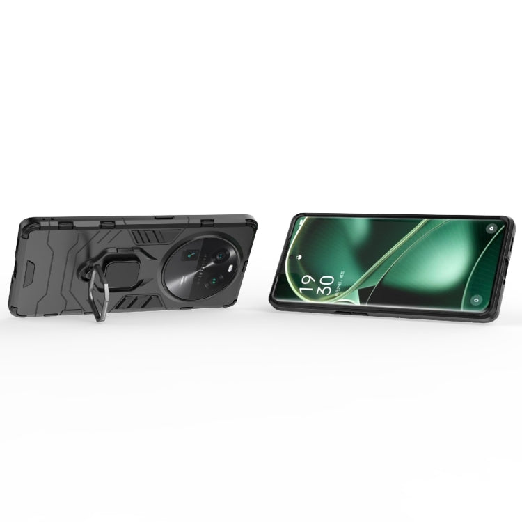 Phone case with magnetic ring holder, black rugged case with stand ring detail