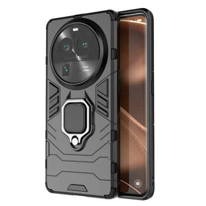 Phone case with magnetic ring holder, dark gray rugged protective cover with grip ring