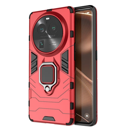 Rugged red phone case with magnetic ring holder, PC + TPU bumper, camera cutouts