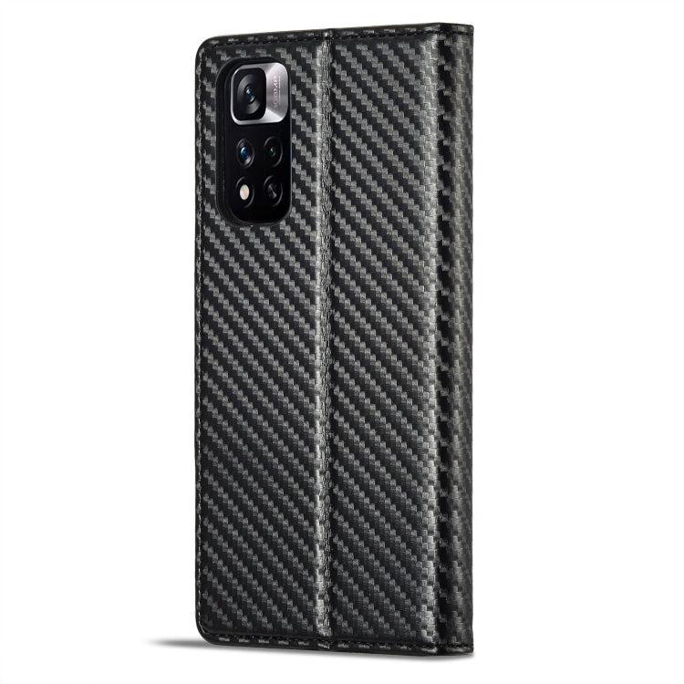 Carbon fiber leather phone case with camera cutout and textured back panel