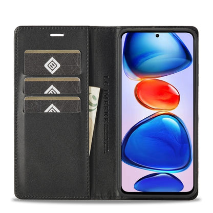 Black flip phone case with card slots, magnetic flap, and cutouts