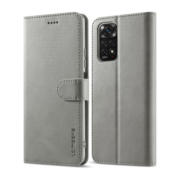 Grey flip leather phone case with card holder flap and camera cutout