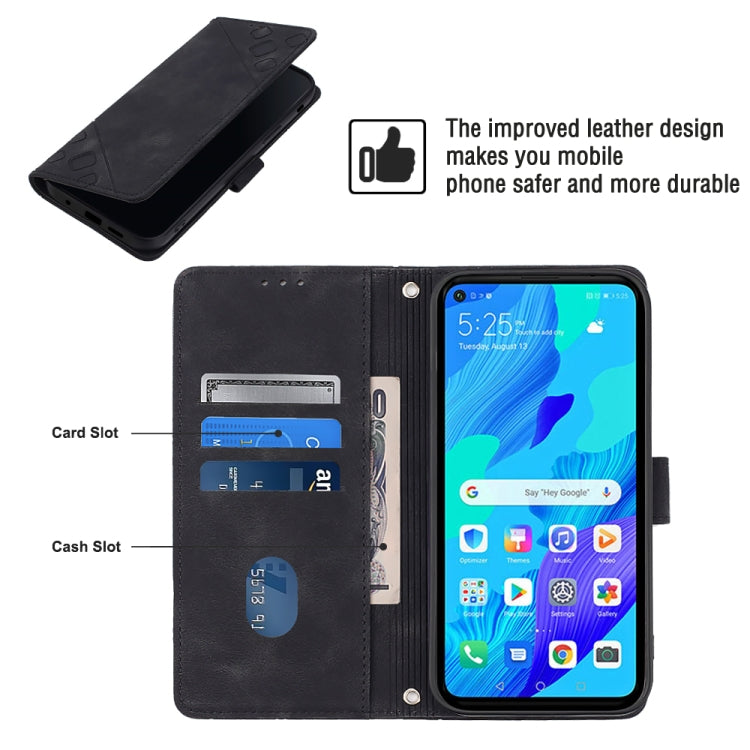 Black leather-style wallet flip phone case with card and cash slots