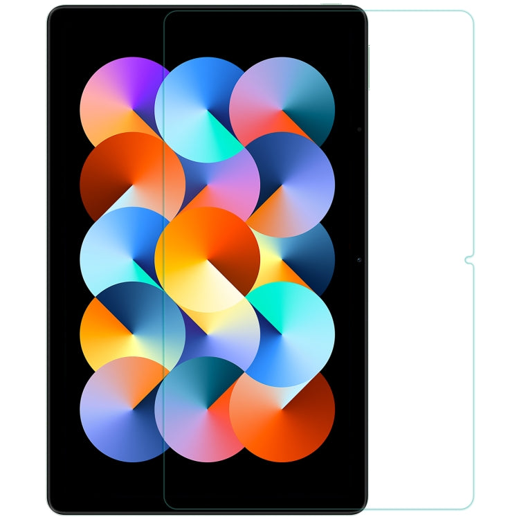 Tempered glass screen protector film for a tablet, clear with rounded edges