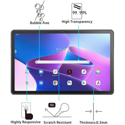 Tempered glass tablet screen protector, 0.3mm 9H scratch resistant, bubble-free