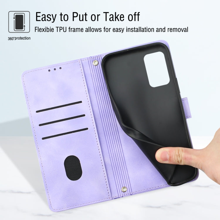 Light purple wallet phone case with card/ID slots and fold stand cover