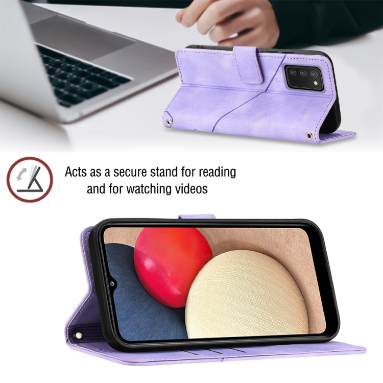 Light purple embossed folio phone case with stand function for watching videos