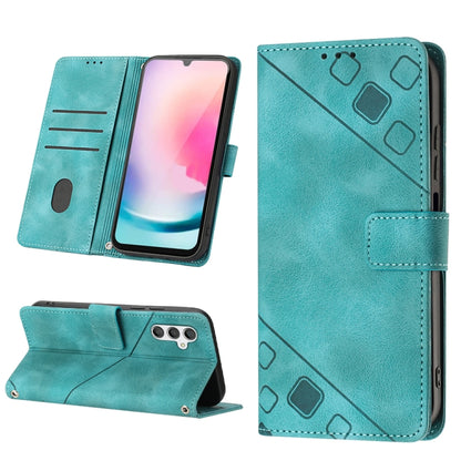 Teal embossed leather wallet-style phone case with card slot and magnetic flap