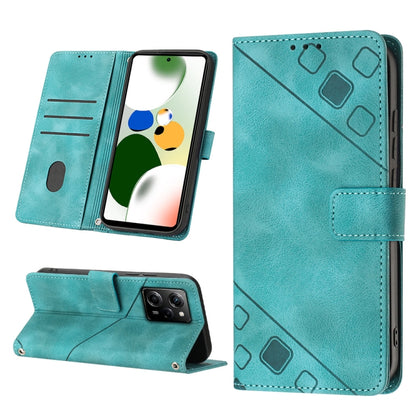 Teal embossed leather-style folio flip phone case with stand wallet and camera cutout