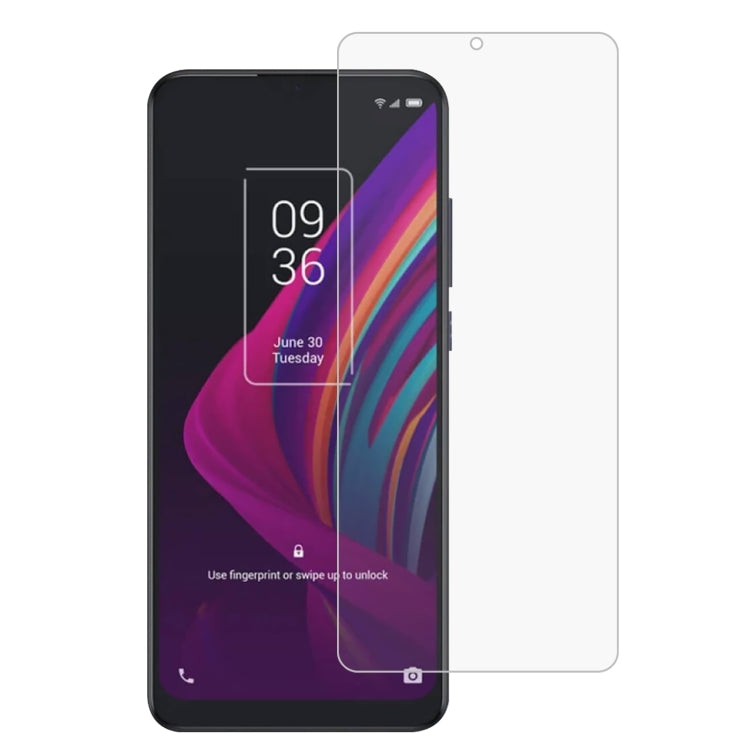 Tempered glass screen protector fitted on a smartphone front with clear 2.5D curved edges