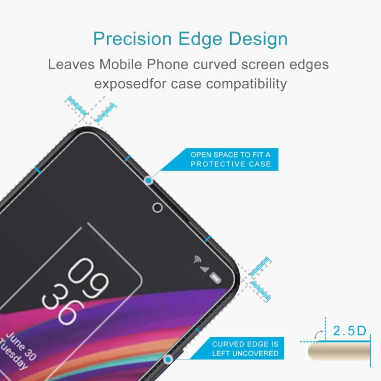 Tempered glass screen protector with 2.5D curved edge design for case compatibility