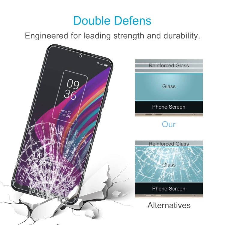 Tempered glass screen protector reinforced for durability, shown with crack-resistance impact