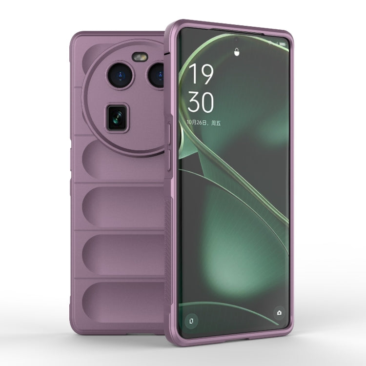 Purple TPU phone case with raised camera cutout and side button openings.