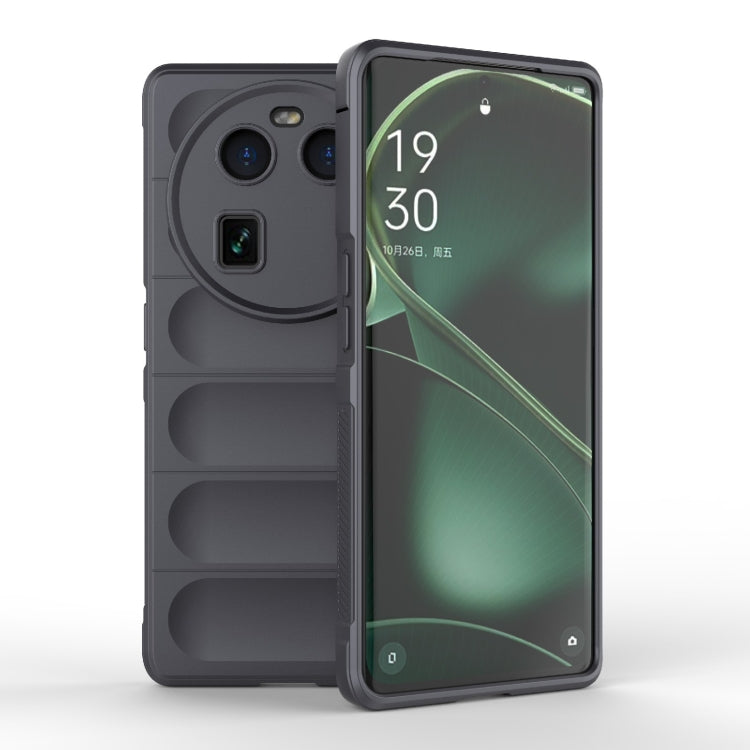 Dark grey TPU phone case with raised camera cutout and side button openings.