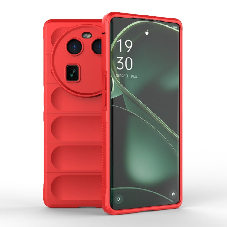 Red TPU phone case with raised camera cutout and side button openings.