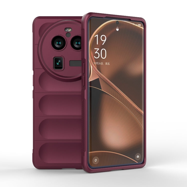 Wine red TPU and flannel phone case with camera cutouts and shock protection