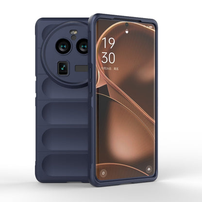 Dark blue TPU and flannel phone case with camera cutouts and reinforced corners