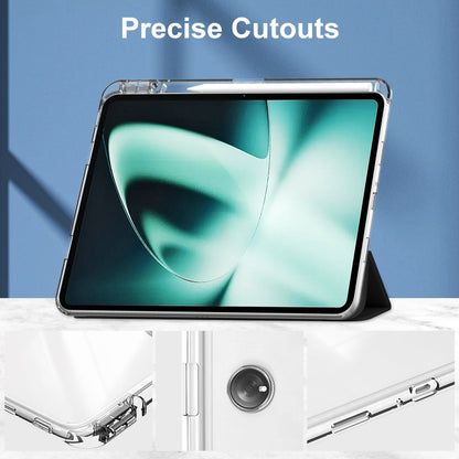 Clear 3-fold tablet case with precise cutouts and front stand for tablets