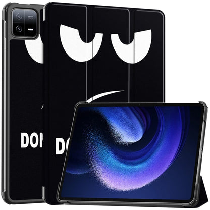 3-fold stand smart tablet case with black cover and white character-style artwork