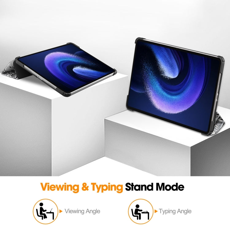 3-fold stand smart tablet case in viewing position with Eiffel Tower map print