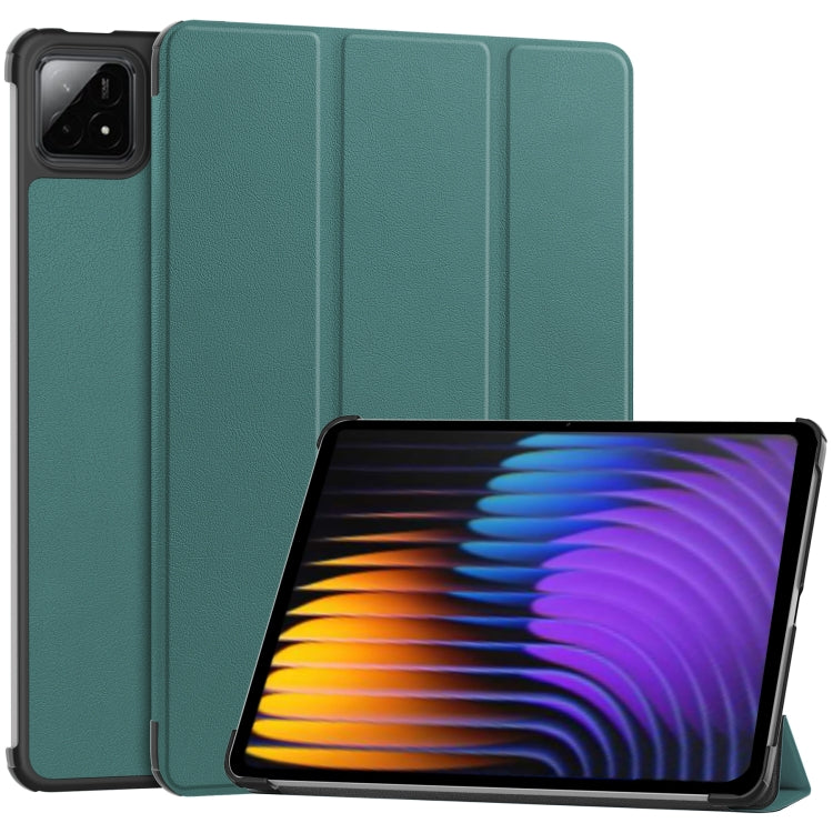 3-fold smart tablet case, teal textured leather with front stand and camera cutout