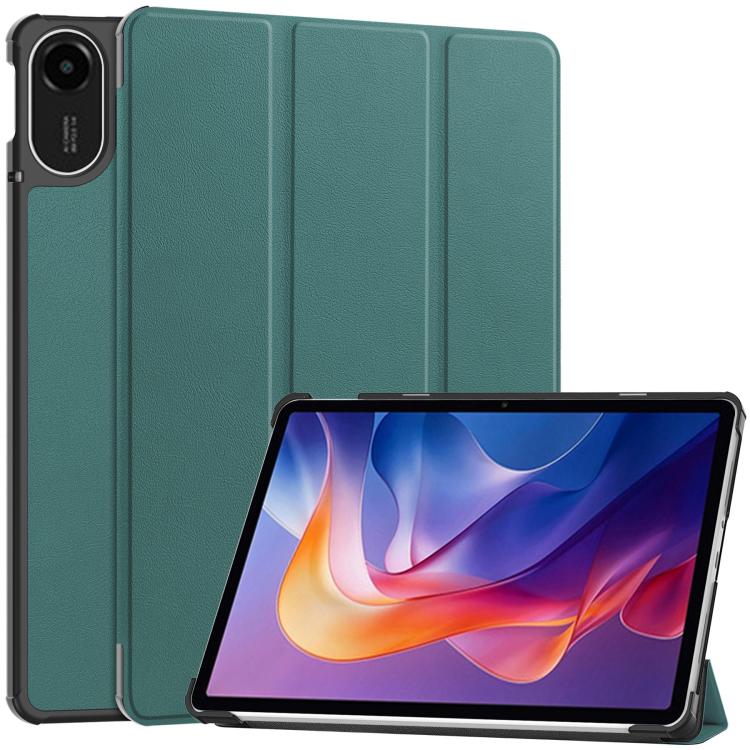 Leather 3-fold smart tablet case with stand, textured teal