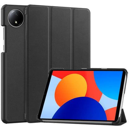 Dark gray 3-fold smart tablet case with textured finish and foldable stand.
